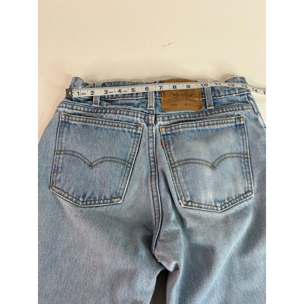 Vintage Levi's 550 Jeans 30X32 Orange Tab Relaxed Fit Tapered Leg USA Light Blue - Picture 7 of 10